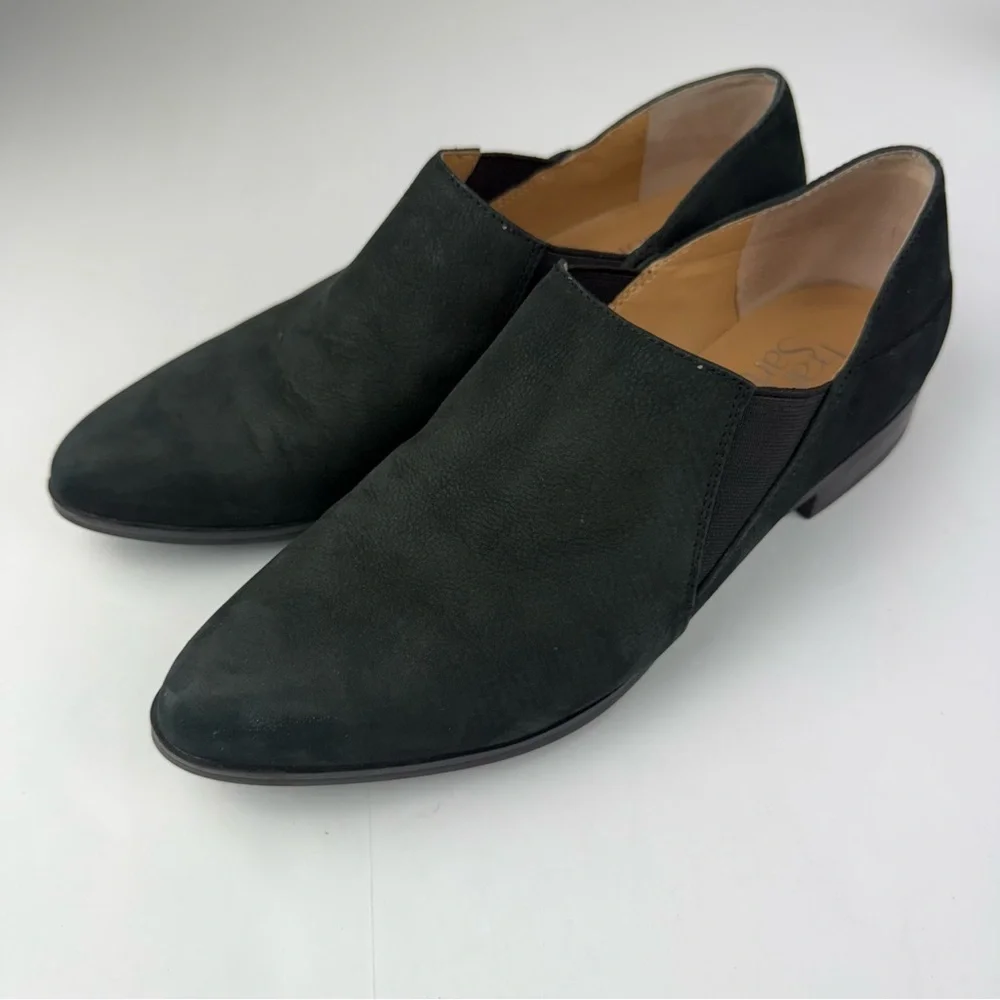 Franco Sarto Womens 7 Kyla Black Suede Slip On Flat